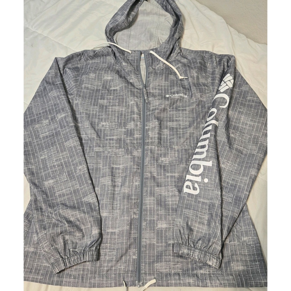 Columbia Flash Forward Printed Light Windbreaker Womens Medium Gray